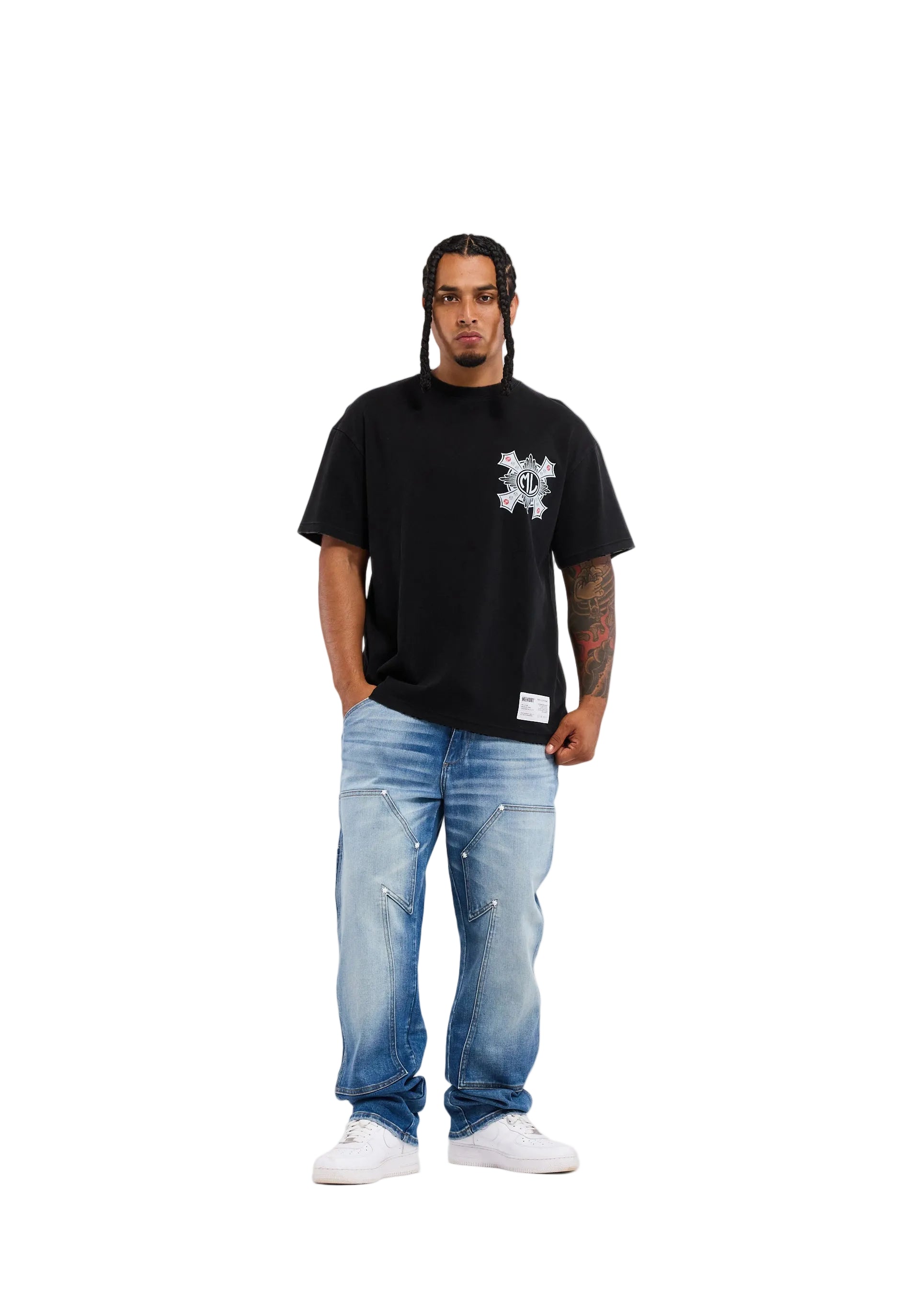 Memory Lane Cross Tee - Vintage Black