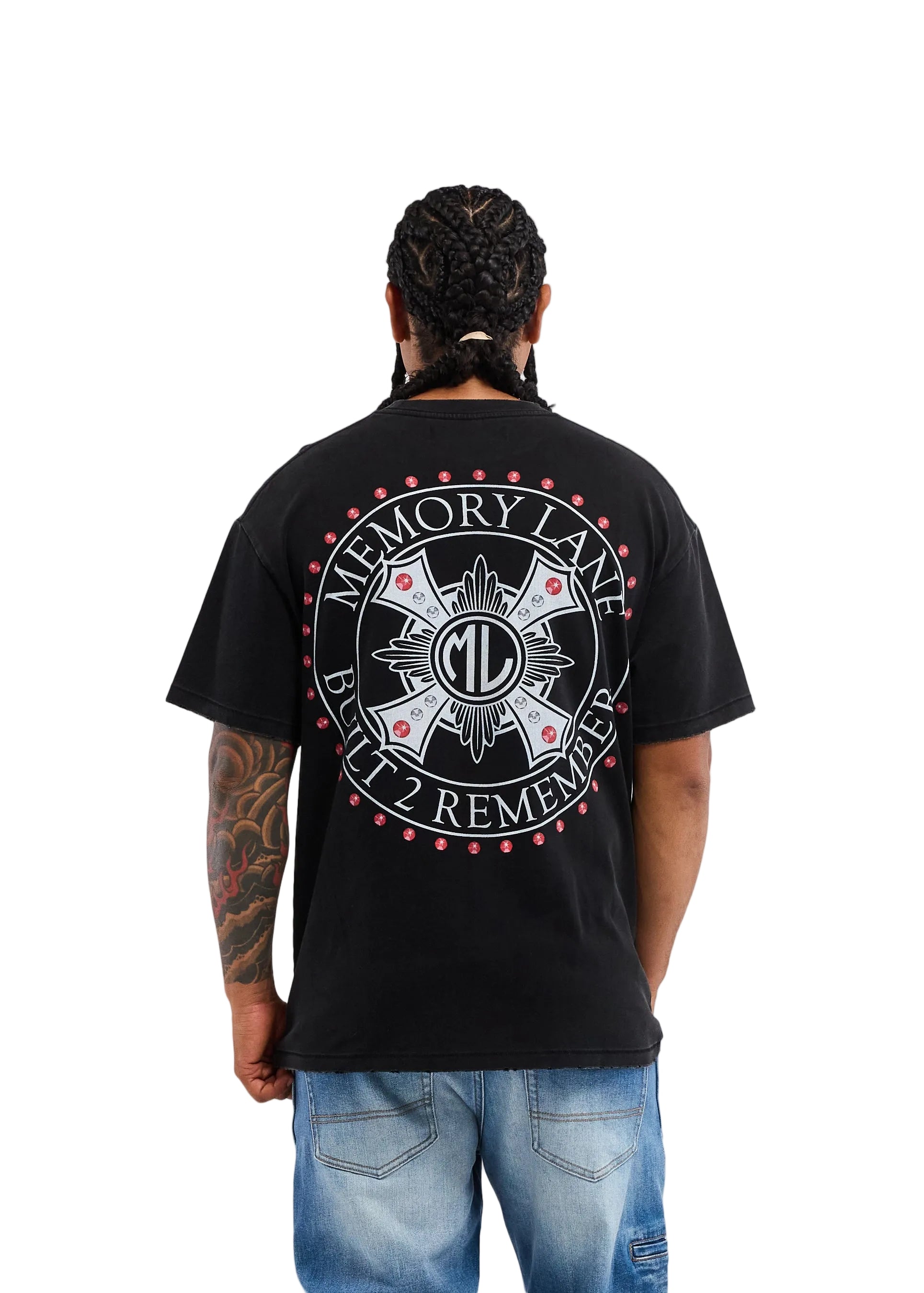 Memory Lane Cross Tee - Vintage Black