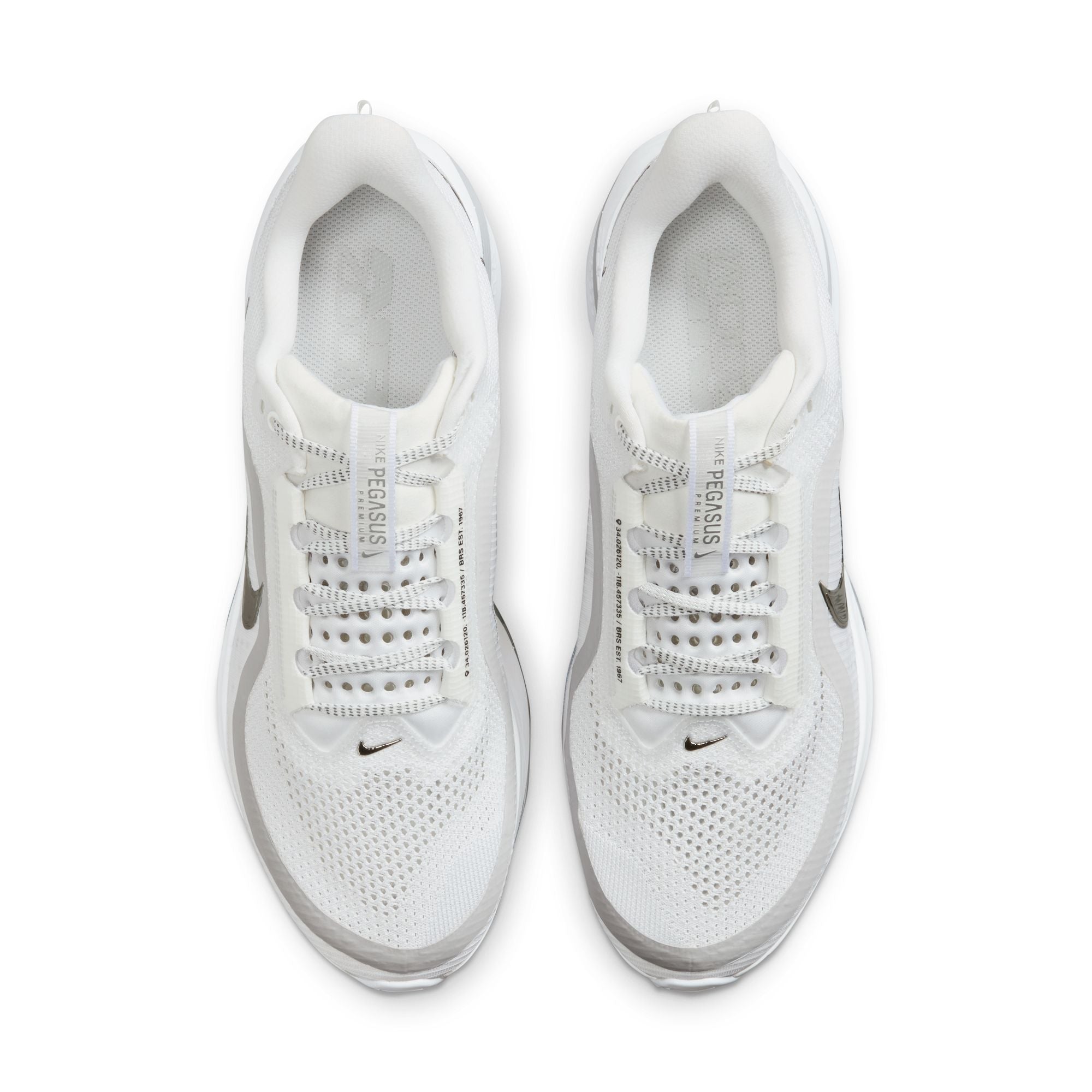 Nike Mens Pegasus Premium - White/Metallic Silver