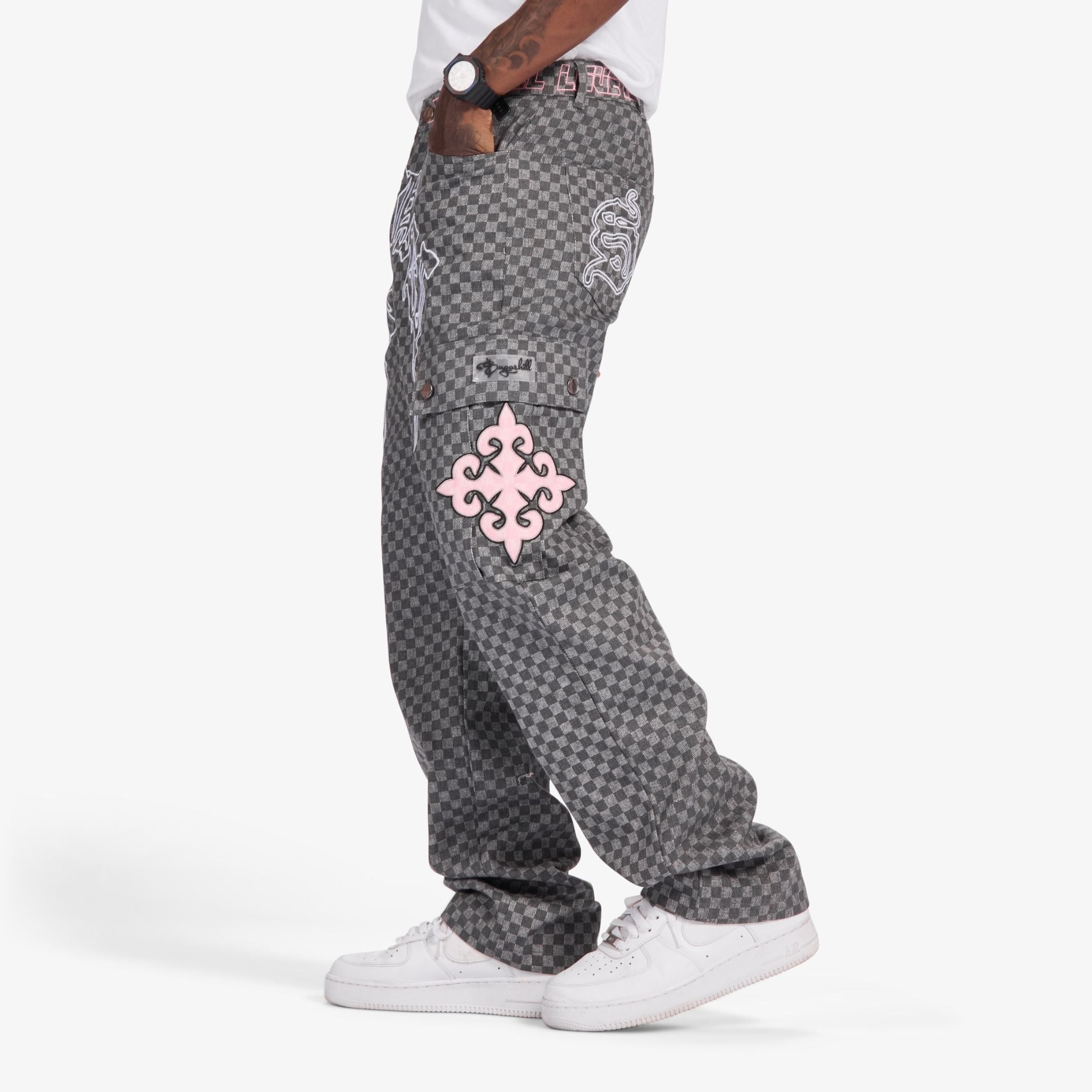 Sugarhill Darling Cargo Pants - Grey Grid