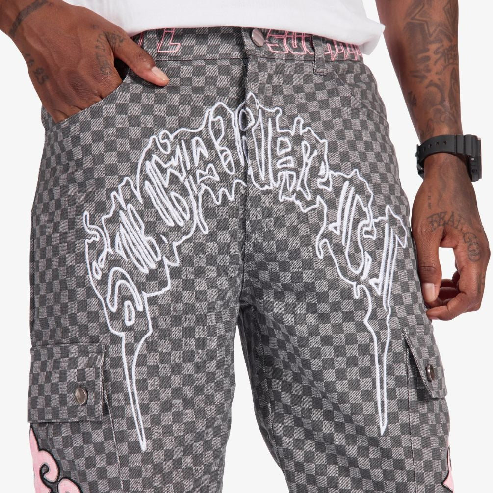 Sugarhill Darling Cargo Pants - Grey Grid