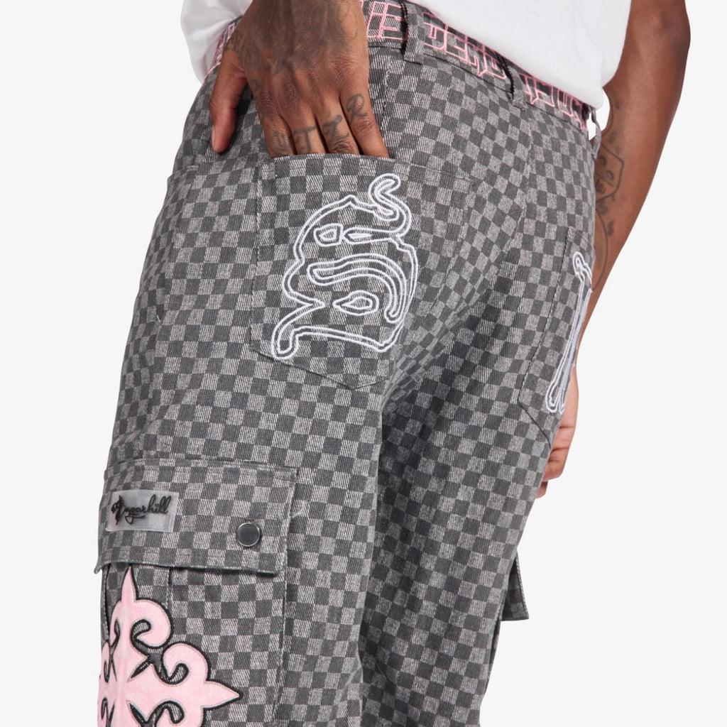 Sugarhill Darling Cargo Pants - Grey Grid